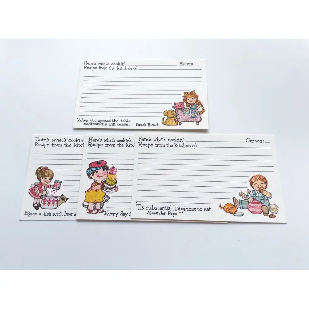 Vintage Current Inc. 'Here's What's Cookin' Recipe Card Set Cottagecore